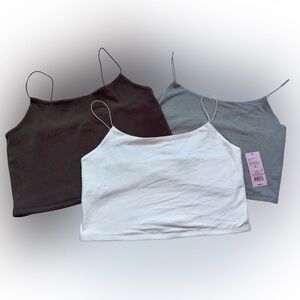Wild Fable Minimalist Basic Crop Top Bundle - Black, Gray, White - Size XL - NWT